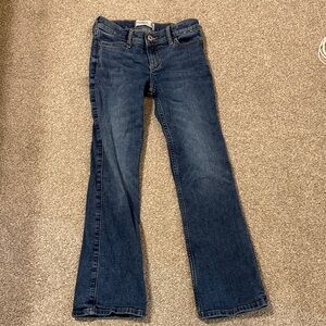 abercrombie kids dark blue bootcut jeans